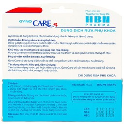 Dung dịch rửa phụ khoa Gyno Care HBN Pharma diệt khuẩn, khử mùi, phụ trị viêm nhiễm phụ khoa (50g)