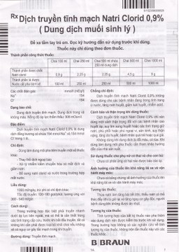 Dịch truyền tĩnh mạch Natri Clorid 0,9% và Glucose 5% B.Braun làm dung môi pha tiêm truyền (500ml)