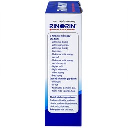 Bộ rửa mũi Rinorin (1 bình x 30 gói) chăm sóc và bảo vệ mũi xoang, viêm mũi dị ứng