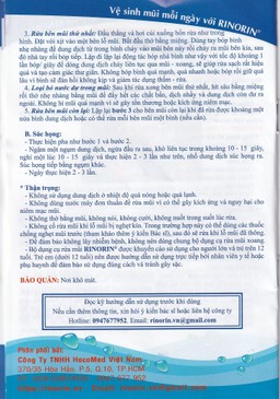 Bộ rửa mũi Rinorin (1 bình x 30 gói) chăm sóc và bảo vệ mũi xoang, viêm mũi dị ứng