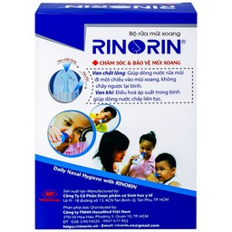 Bộ rửa mũi Rinorin (1 bình x 30 gói) chăm sóc và bảo vệ mũi xoang, viêm mũi dị ứng