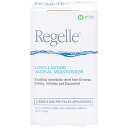 Gel phụ khoa Regelle hộp (6 tuýp) giúp giữ ẩm, giảm nhanh các triệu chứng khô, ngứa rát, khó chịu của âm đạo