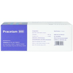 Viên nén Pracetam 800 Stella điều trị chóng mặt, suy giảm trí nhớ (6 vỉ x 15 viên)
