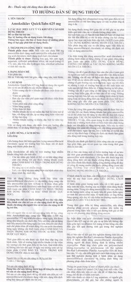 Thuốc Amoksiklav Quick Tabs 625mg Lek điều trị nhiễm khuẩn (7 vỉ x 2 viên)