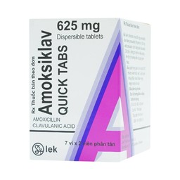 Thuốc Amoksiklav Quick Tabs 625mg Lek điều trị nhiễm khuẩn (7 vỉ x 2 viên)