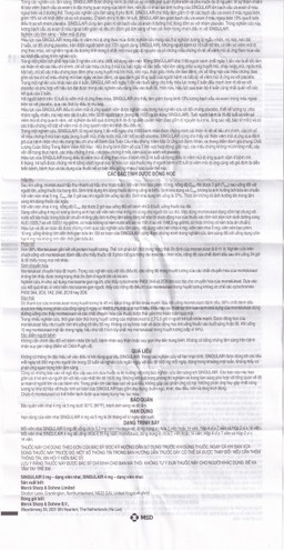 Thuốc Singulair 10mg MSD điều trị hen phế quản mạn tính (2 vỉ x 14 viên)