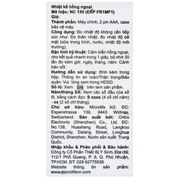 Nhiệt kế hồng ngoại đo trán Microlife FR1MF1