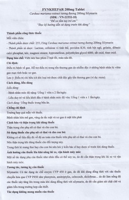 Thuốc Fynkhepar 200mg Fynk điều trị hỗ trợ các bệnh về gan do nhiễm độc (10 vỉ x 10 viên)
