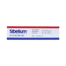 Thuốc Sibelium Janssen điều trị đau nửa đầu  (5 vỉ x 20 viên)