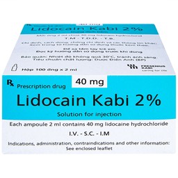 Dung dịch tiêm Lidocain Kabi 2% dùng để gây tê tại chỗ (100 ống x 2ml)