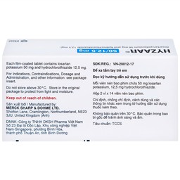 Thuốc Hyzaar 50mg/12.5mg MSD điều trị tăng huyết áp (2 vỉ x 14 viên)