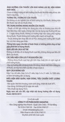 Thuốc Tadimax Danapha điều trị phì đại lành tính tuyến tiền liệt và u xơ tử cung (2 vỉ x 21 viên)