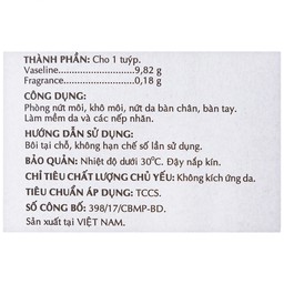 Kem dưỡng ẩm Vaseline Pure OPC hương dâu làm mềm, chống nứt nẻ (10g)