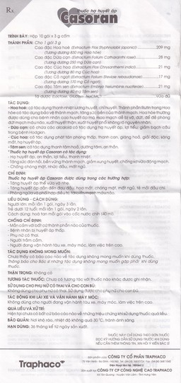 Thuốc Casoran Traphaco điều trị tăng huyết áp (5 vỉ x 20 viên)