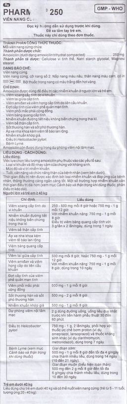 Thuốc Pharmox 250 Imexpharm điều trị các chứng nhiễm khuẩn, viêm xoang cấp (200 viên)