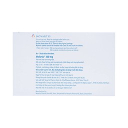 Viên nén Myfortic 360mg Novartis dùng cho bệnh nhân ghép thận dị gen (12 vỉ x 10 viên) 
