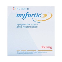 Viên nén Myfortic 360mg Novartis dùng cho bệnh nhân ghép thận dị gen (12 vỉ x 10 viên) 