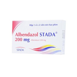 Thuốc Albendazol Stada 200mg điều trị nhiễm một hoặc nhiều loại ký sinh trùng đường ruột (1 vỉ x 2 viên)