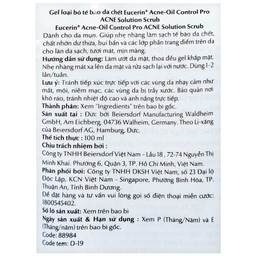 Gel tẩy tế bào chết Eucerin Acne-Oil Control Pro Acne Solution Scrub dành cho da mụn (100ml)