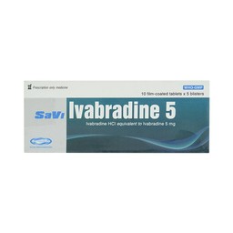 Thuốc Savi Ivabradine 5 điều trị đau thắt ngực mạn tính (5 vỉ x 10 viên)