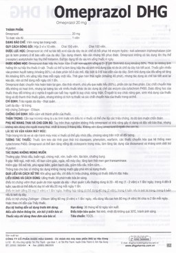 Viên nang Omeprazol DHG 20mg điều trị trào ngược dạ dày - thực quản (3 vỉ x 10 viên)