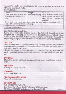 Gel Vertucid Yash Medicare điều trị mụn trứng cá nhẹ đến vừa (15g)