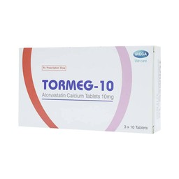 Thuốc Tormeg-10 MEGA We care ngăn ngừa bệnh tim mạch, tăng mỡ máu (3 vỉ x 10 viên)