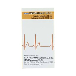 Thuốc Losartan Plus HCT 50/12.5 Savi Pharm điều trị tăng huyết áp (3 vỉ x 10 viên)