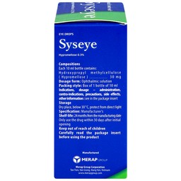 Thuốc nhỏ mắt Syseye Merap điều trị và làm giảm cảm giác khó chịu do khô mắt (10ml)