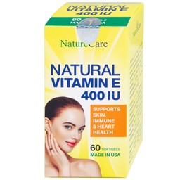 Viên uống giúp làm đẹp da, cải thiện sức khỏe da Natural Vitamin E 400 IU NatureCare (60 viên)