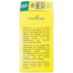 Viên uống giúp làm đẹp da, cải thiện sức khỏe da Natural Vitamin E 400 IU NatureCare (60 viên)