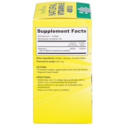 Viên uống giúp làm đẹp da, cải thiện sức khỏe da Natural Vitamin E 400 IU NatureCare (60 viên)