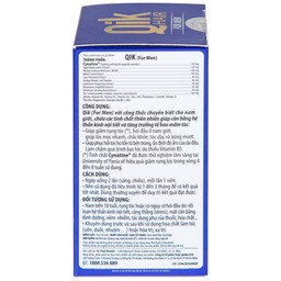 Viên uống Qik Hair For Men Ecogreen giúp giảm rụng tóc, hối đầu ở nam giới (30 viên)