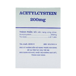 Thuốc Acetylcystein 200mg Vidipha tiêu nhầy trong bệnh viêm phế quản, bệnh nhầy nhớt (20 vỉ x 10 viên)