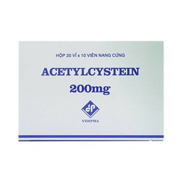 Thuốc Acetylcystein 200mg Vidipha tiêu nhầy trong bệnh viêm phế quản, bệnh nhầy nhớt (20 vỉ x 10 viên)