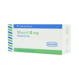 Viên nén Miaryl 2mg Hasan điều trị đái tháo đường típ 2 (10 vỉ x 10 viên)