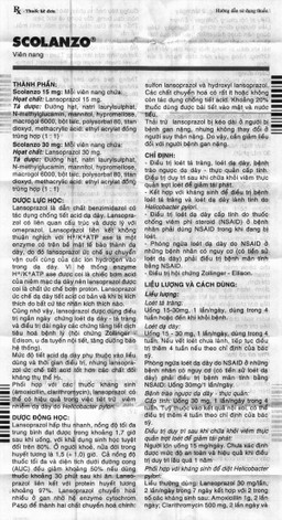 Thuốc Scolanzo 30mg Laboratorios Liconsa điều trị loét tá tràng, dạ dày (2 vỉ x 7 viên)