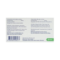 Viên nén Nolpaza 40mg KRKA điều trị bệnh trào ngược dạ dày – thực quản, loét đường tiêu hoá (1 vỉ x 14 viên)