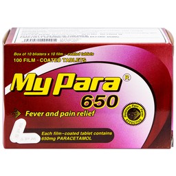 Thuốc My Para 650mg S.P.M hỗ trợ giảm đau hạ sốt (10 vỉ x 10 viên)