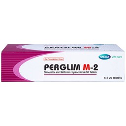 Viên nén Perglim M-2 Mega We Care điều trị bệnh đái tháo đường típ 2 (5 vỉ x 20 viên)