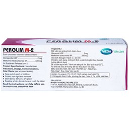 Viên nén Perglim M-2 Mega We Care điều trị bệnh đái tháo đường típ 2 (5 vỉ x 20 viên)