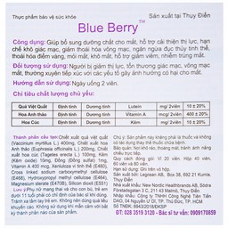 Viên uống hỗ trợ cải thiện thị lực, giảm mỏi mắt, khô mắt Blue Berry Plus Ojenvitamin New Nordic (40 viên)