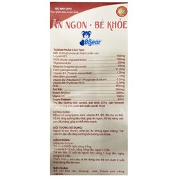 Dung dịch Ăn Ngon - Bé Khỏe BBear hỗ trợ tăng cường tiêu hóa, giúp ăn ngon (4 vỉ x 5 ống)