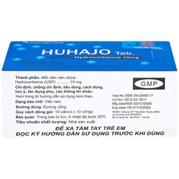 Thuốc Huhajo Tab 10mg JRP điều trị thay thế cho người bị suy vỏ thượng thận (10 vỉ x 10 viên)