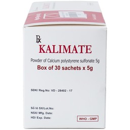Thuốc bột Kalimate 5g Dopharma điều trị tăng kali trong máu do suy thận (5g x 30 gói)