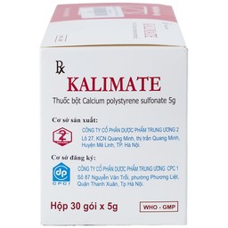 Thuốc bột Kalimate 5g Dopharma điều trị tăng kali trong máu do suy thận (5g x 30 gói)