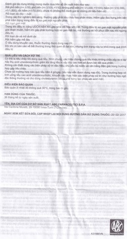 Thuốc Ursobil 300 ABC Farmaceutici điều trị xơ gan mật, làm tan sỏi mật (3 vỉ x 10 viên)