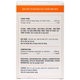 Thuốc Cefixim 200mg Pharimexco điều trị nhiễm khuẩn (2 vỉ x 10 viên)