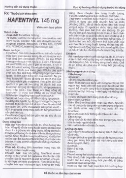 Thuốc Hafenthyl 145mg Hasan điều trị rối loạn lipoprotein huyết (3 vỉ x 10 viên)