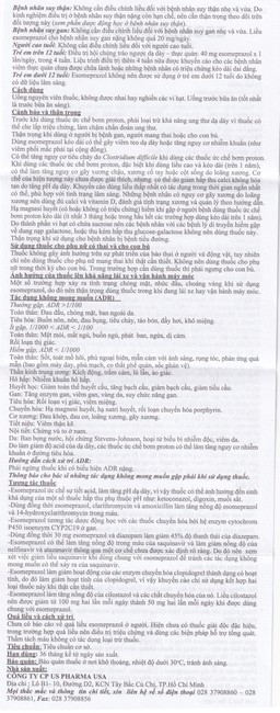 Thuốc Esomeprazol 40-HV điều trị trào ngược dạ dày, thực quản (3 vỉ x 10 viên)